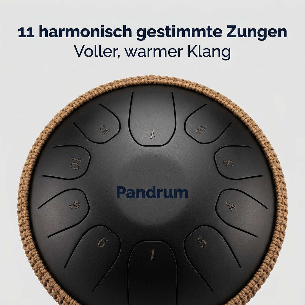 Pandrum Zungentrommel „Standard" – Handgefertigt – 30 cm – 11 Zungen – C-Dur