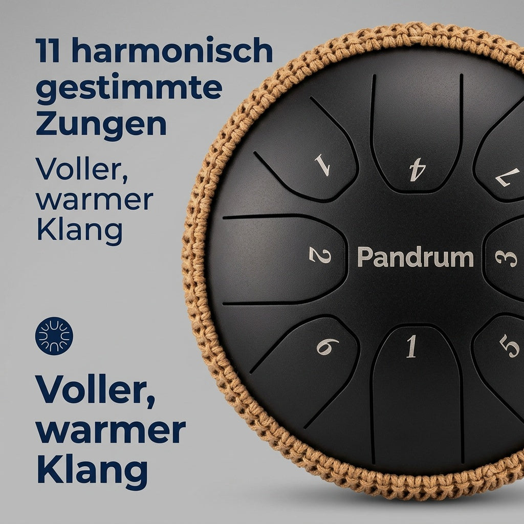 Pandrum Zungentrommel „Standard" – Handgefertigt – 14/20 cm – 8 Zungen – C-Dur